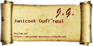 Janicsek Gyöngyi névjegykártya